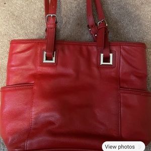 Red leather purse